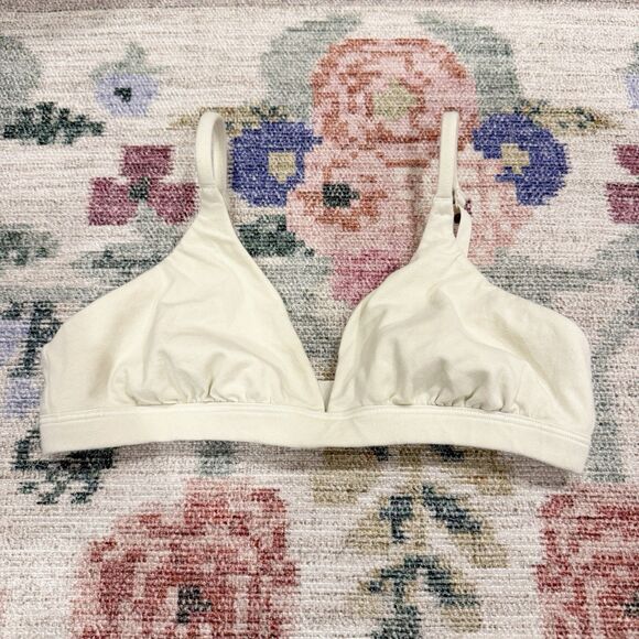 Skims Womens Cotton Triangle Bralette Size Small Bone Lounge Comfy - Picture 2 of 5